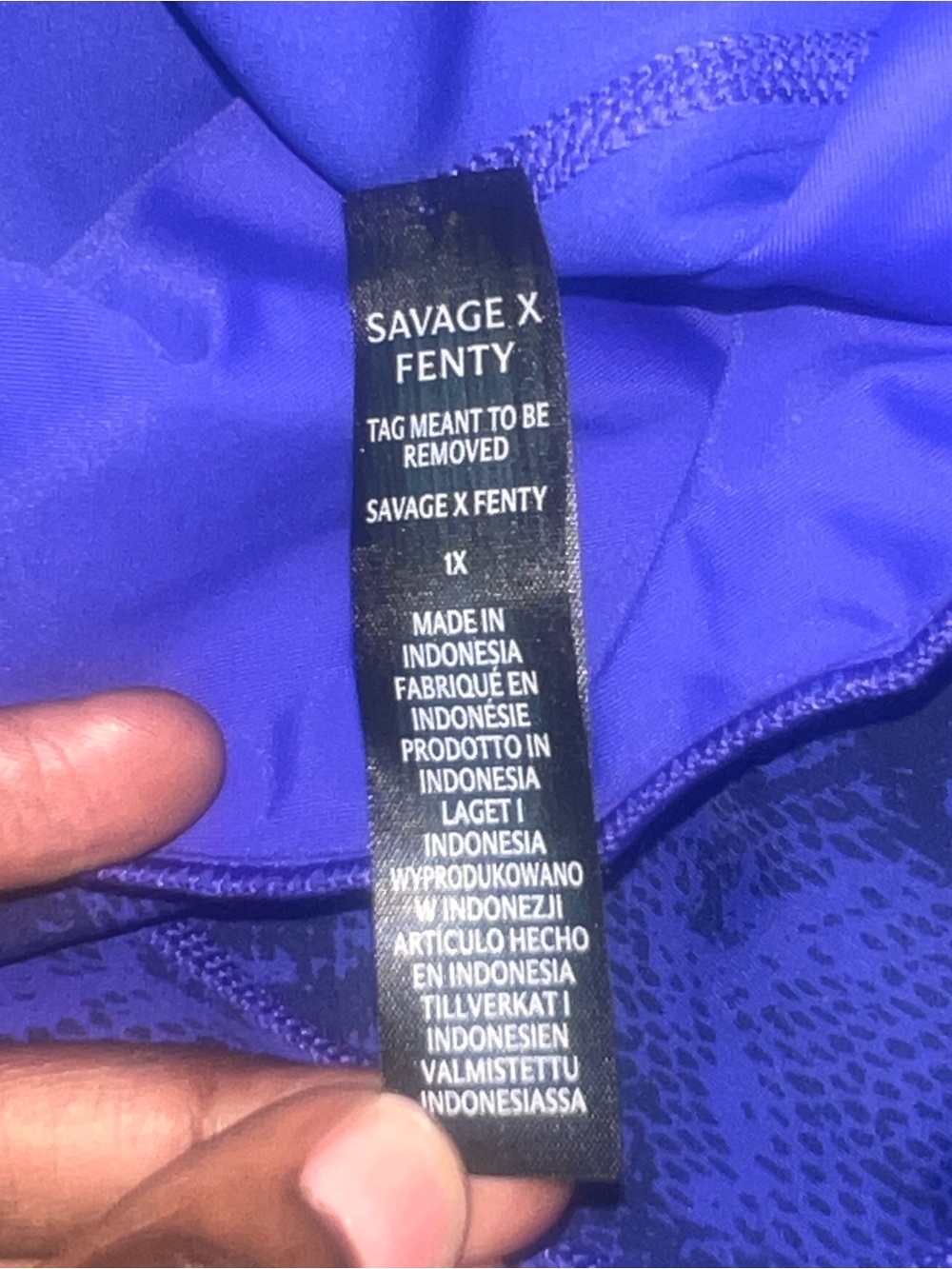 Savage X Fenty Electric Royal Blue Zip-Front Active Romper - Picture 6 of 9